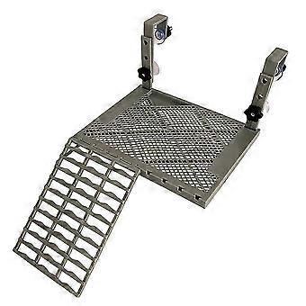 Large SolidForm Turtle Basking Platform Non-Slip Ramp Terrace with Built-in Feeding Tray for 60-120 Gallon Tanks@O2