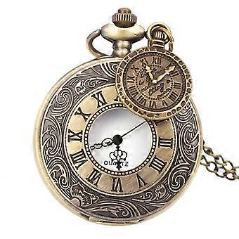 Vintage Unisex Taschenuhr-Anhänger, modische Halskette für Damen und Herren