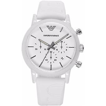 Emporio armani classic chrono watch for Unisex Analog Quartz with Silicone bracelet AR1054