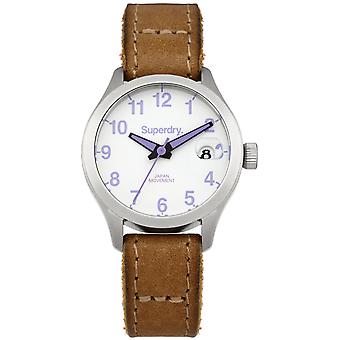 Superdry Aurora Cogin/Lila watch watch for Japanese Quartz Analog Woman with Cowskin Bracelet SYL114TV