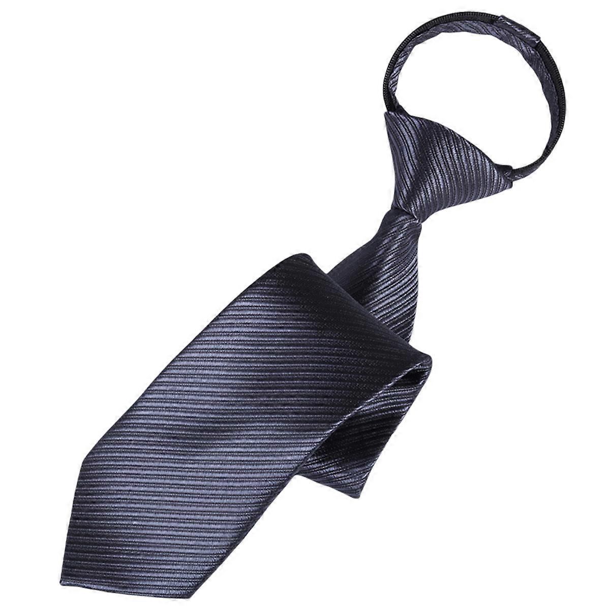 Adjustable Pretied Necktie, Solid Checks Striped Pattern, Quick-Wear Formal Tie