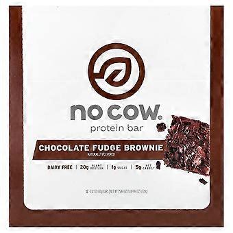 Geen koe, eiwitreep, chocolade fudge brownie, 12 repen, 2,12 oz (60 g) elk