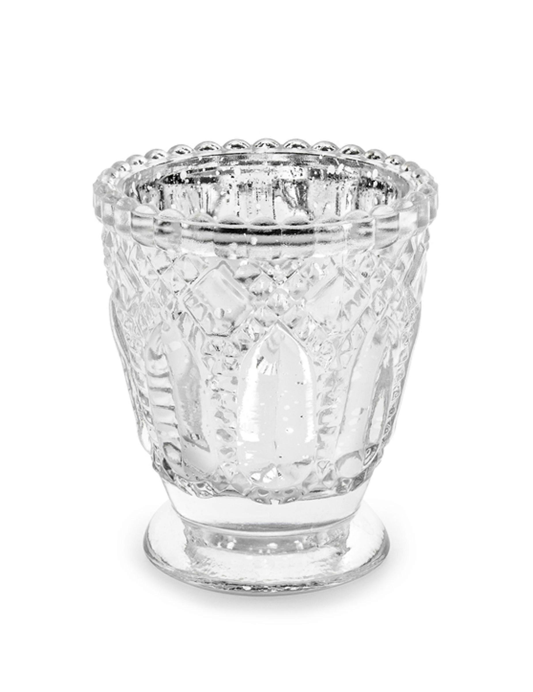 4 glaslyskærmer, transparente, 8 cm i diameter, til jul.