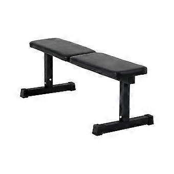 Trainingsbank Platte Trainingsbank - Zwart Kunstleer - 170 Kg Belastbaar - 119,5x43x46,5 Cm