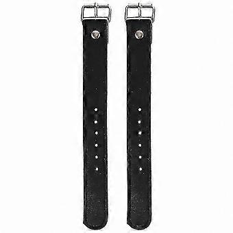 Adjustable Leather Bike Front Basket Strap, 22.5cm Black Cycling Accessory, No-Tool Secure Fit for Bikes and Scooters