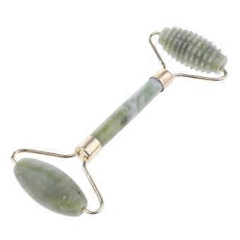 Jade Roller for Face Neck and Body, DualEnded Natural Stone Massage Tool with Pricking and Smooth Heads-ab