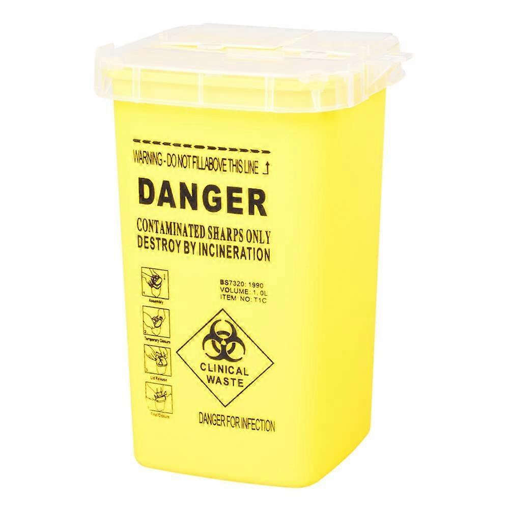 Yellow 1L Travel Sharps Container