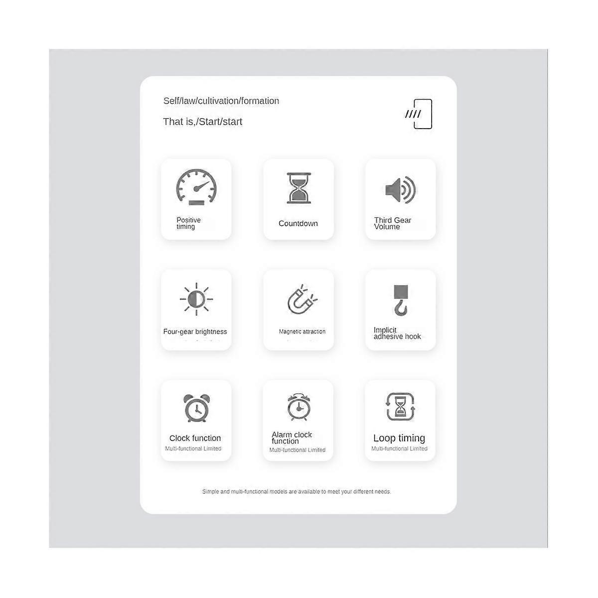 LED Digital Alarm Clock, Kitchen Baking Countdown Timer, Mute Learning Time Reminder