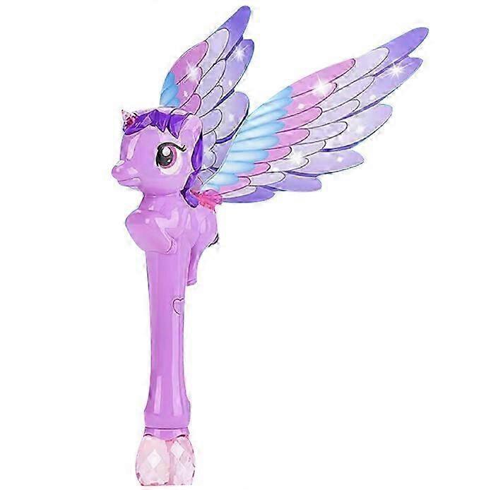 Light-up Unicorn Bubble Wand Toy Includes Bubble Solution