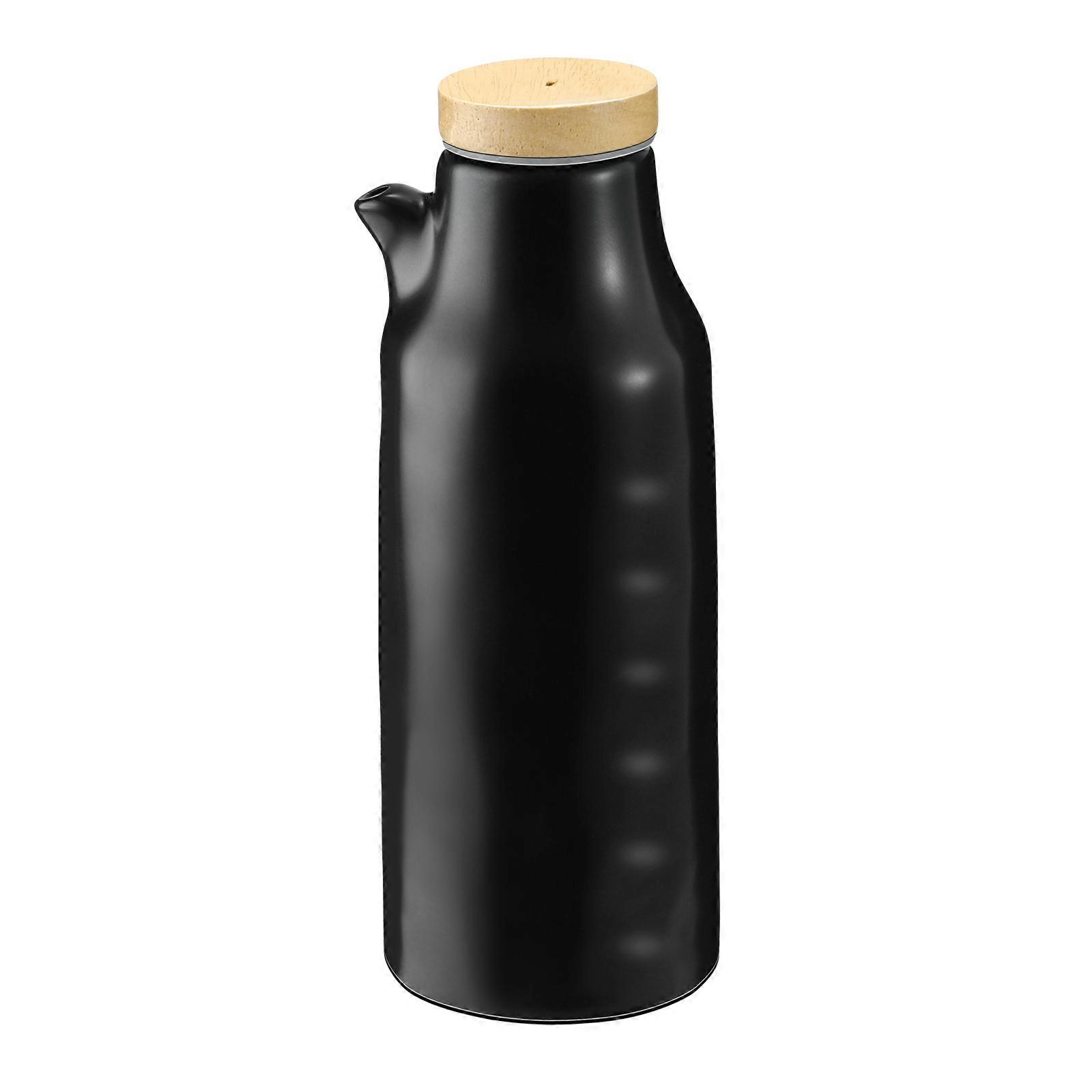 Bouteille à assaisonnement en céramique pour la cuisine, distributeur de sauce soja Upkoch noir 400 ml
