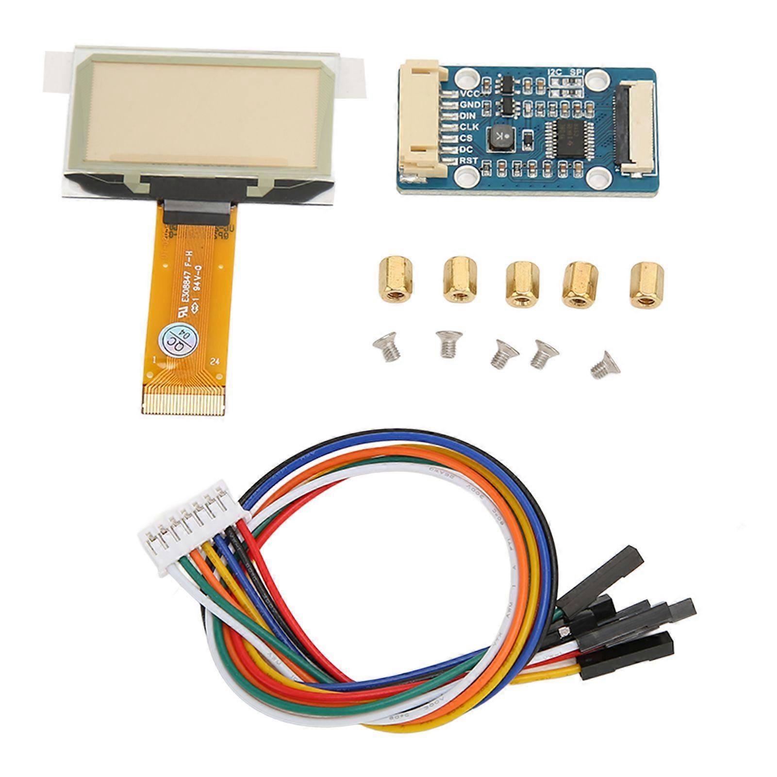 1.51 Inch Screen Module 128x64 Resolution SPI I2C Interface Full View Transparent Blue Screen Module for Raspberry Pi YEMMA
