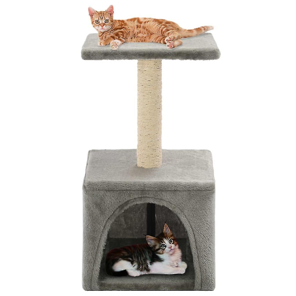 Cat Tree With Sisal Scratching Post 55 Cm Grey