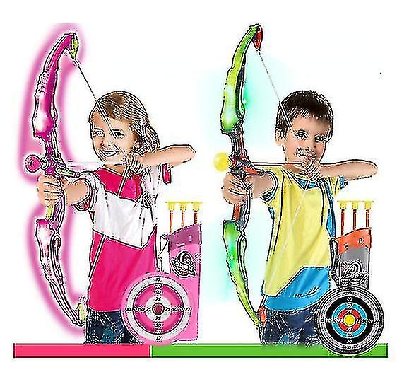 Children's Light Bow And Arrow Game Set With Suction Cup, 4-8 Years Old Gift Toy Boy And Girl-1