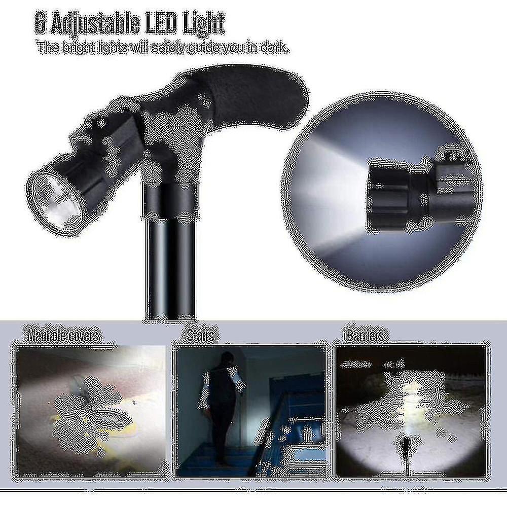 Miroir De Coiffure 360° LED Pliable 3 Faces - Hauteur Réglable, Portable Avec Crochets, Idéal Rasage, Coupe, Maquillage - Noir