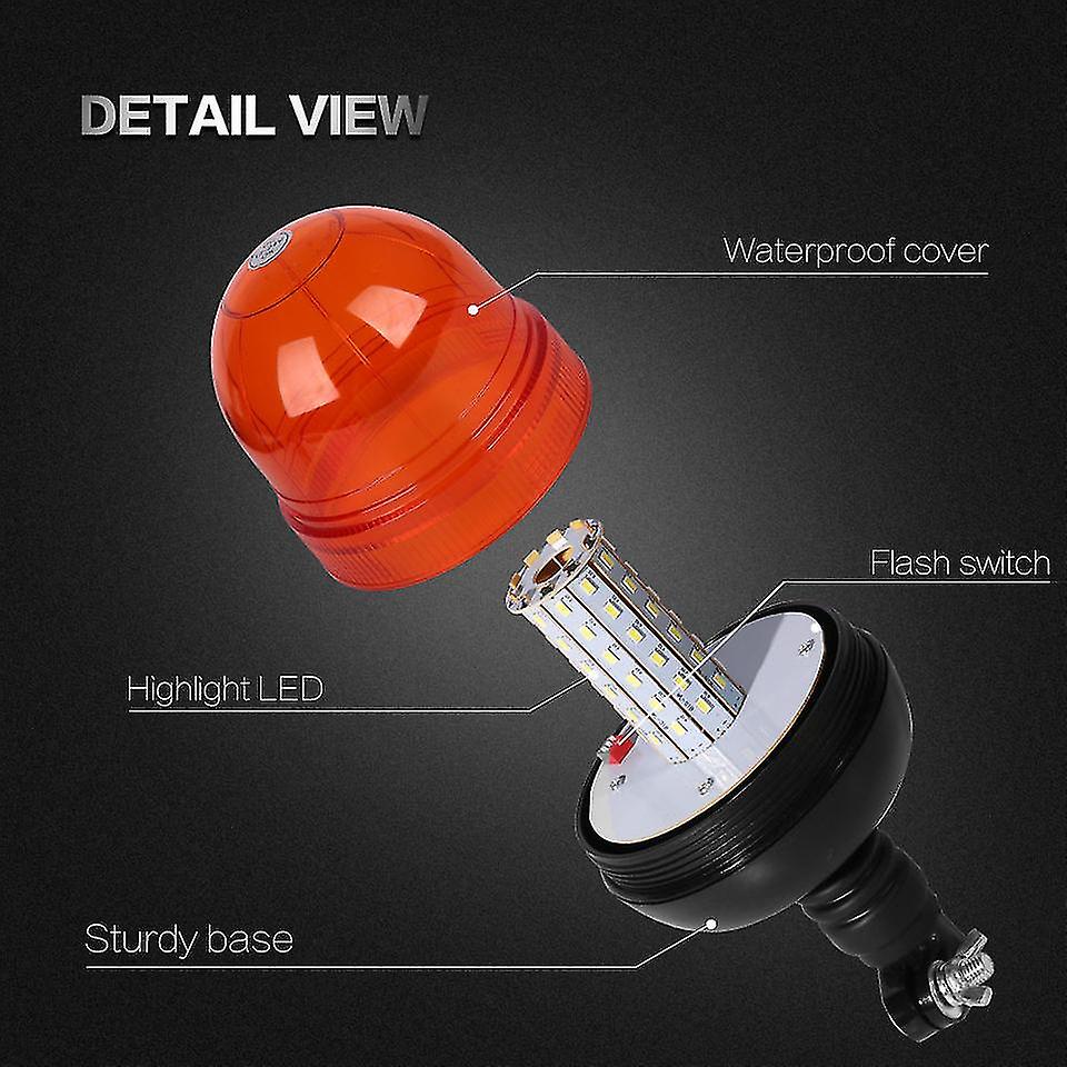 Wsays 12 LED White/Amber Strobe Light Kit - 8 PCS Surface Mount With Controller For Trucks & Emergency Vehicles