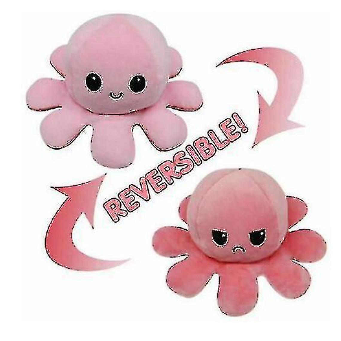 Fun Double Sided Flip Reversible Octopus Cute Stuffed Animal (light Pink)