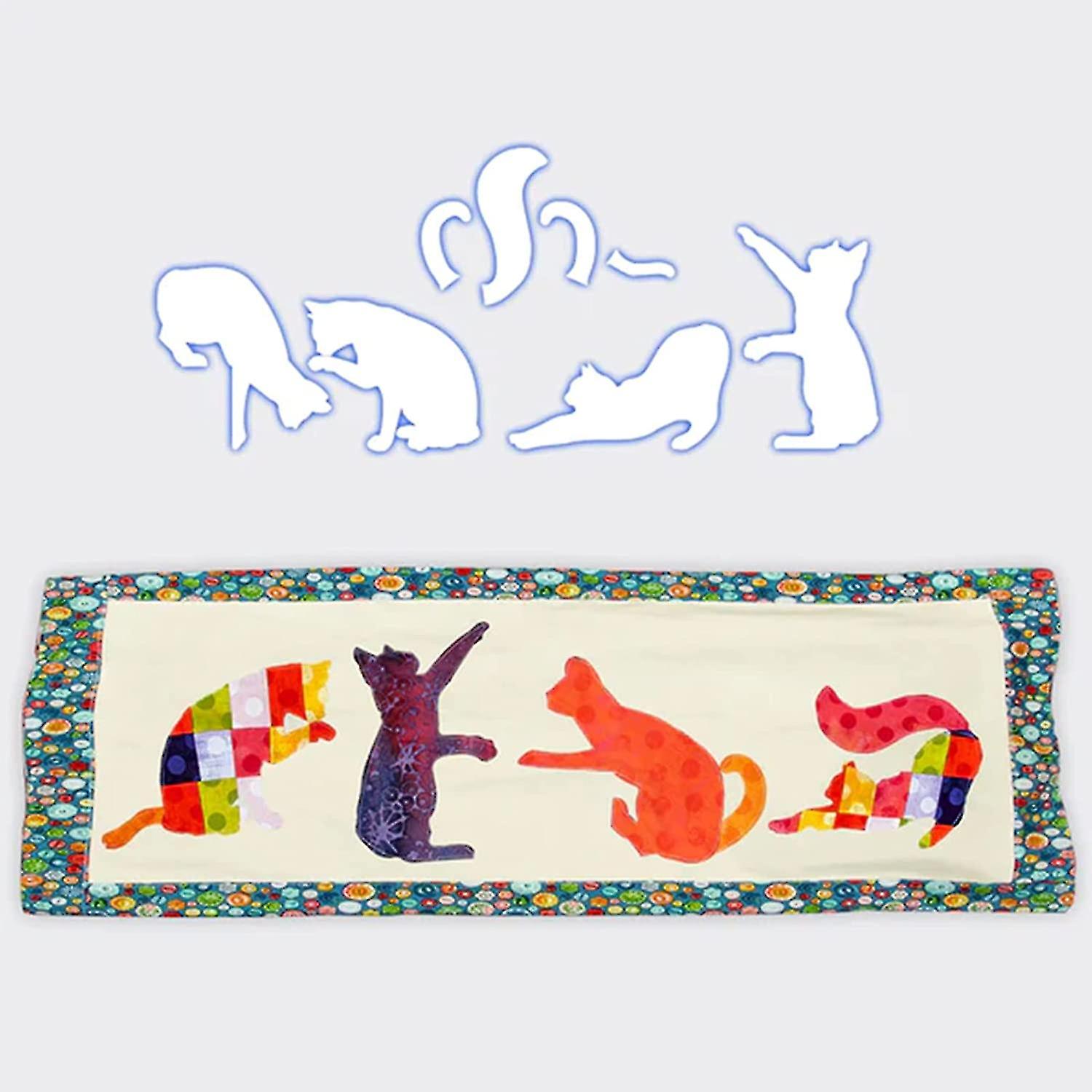 Cute Cat Template Ruler,reusable Diy Patchwork Maker Kit Cartoon Pattern Handmade Crafts Ruler Templates