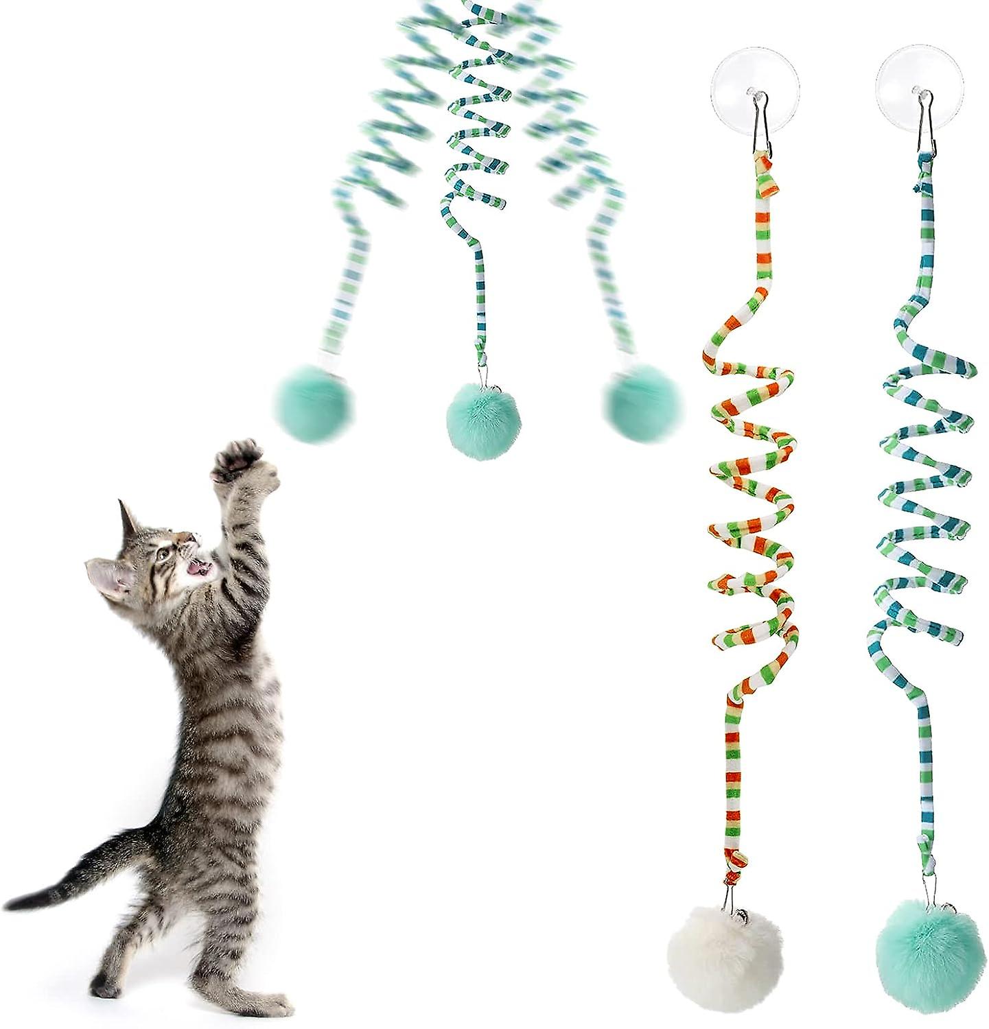 2 Pcs Self-play Hanging Door Cat Toys For Indoor Cats Kitten, Interactive Cat Toy With Bell Funny Cat Toy Chasing Entertain Door Hanging Cat Toy For H