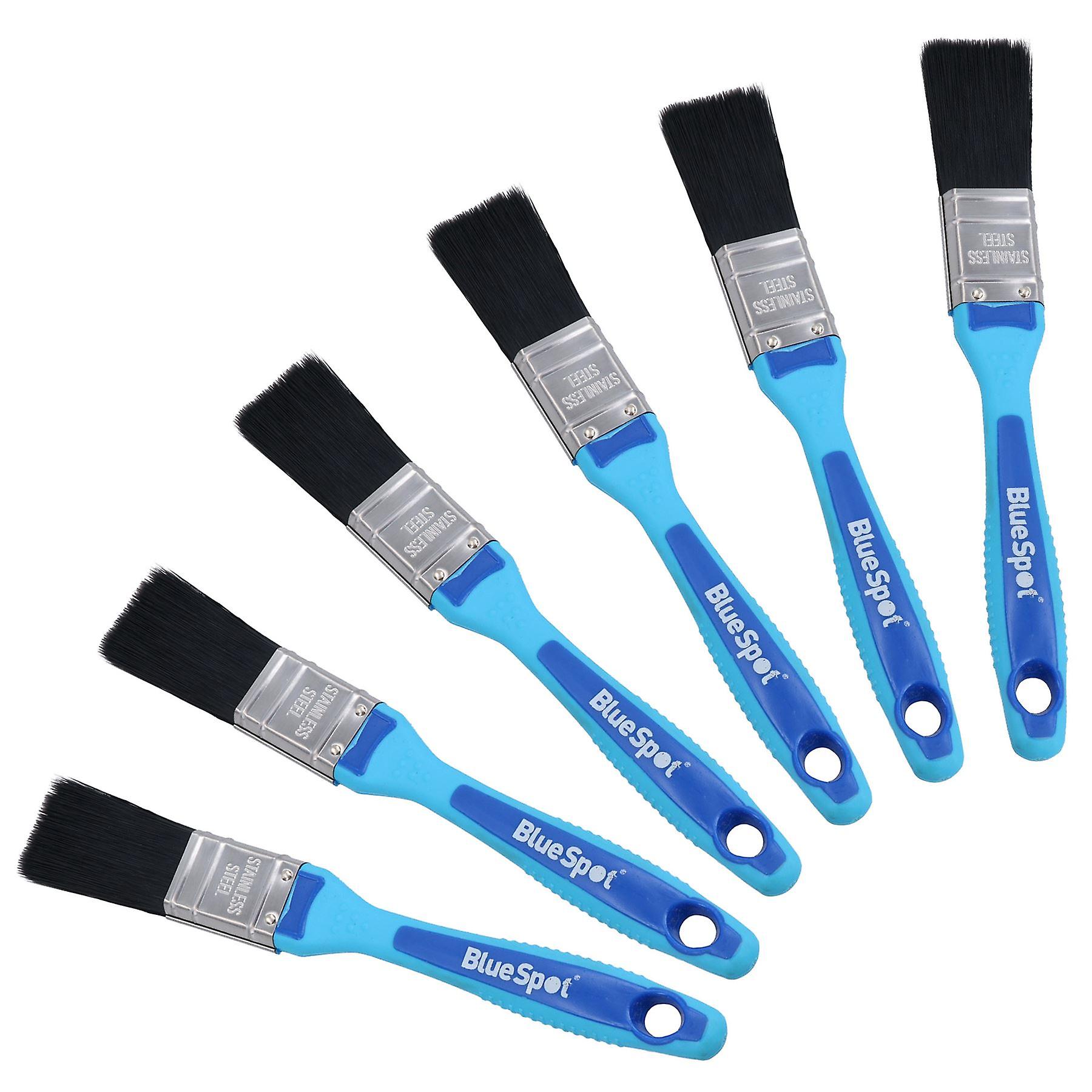 1” Synthetic Paint Brush Painting + Decorating Brushes Soft Grip Handle 6 Pack