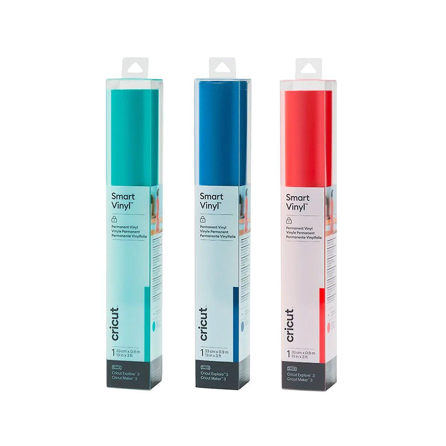 3 permanent vinyls 91 x 33 cm - Aqua, Red, Blue