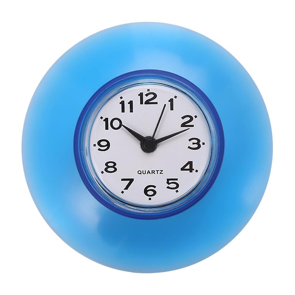 Mini Waterproof Shower Clock with Suction Cup for Bathroom Kitchen Blue
