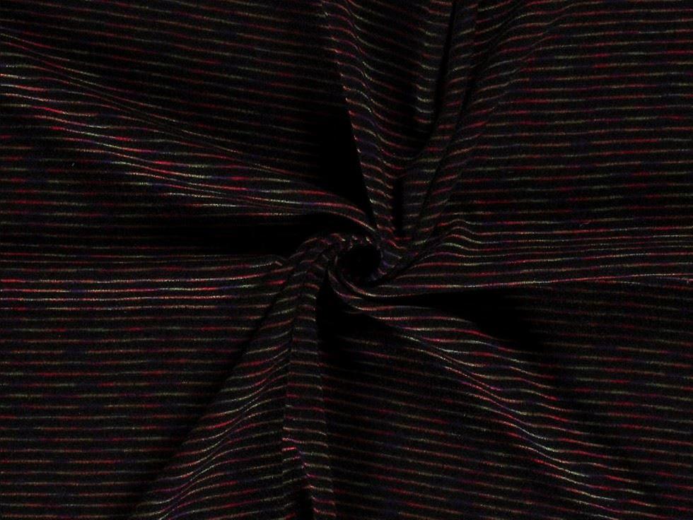 Minerva Angora 拉绒毛衣针织弹力面料黑色 - 每米