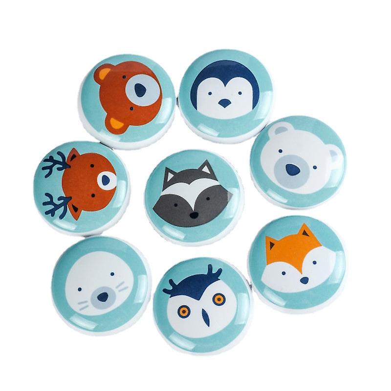 4Pcs Round Single Hole Handle Cute Colorful Children's Cartoon Ceramic Handle Drawer Handle