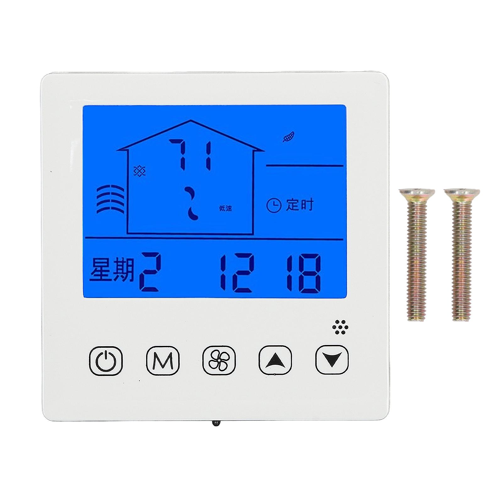 Air Conditioning System Temperature Controller Smart LCD Screen Thermostat with Humidity Display for Residential 180‑260v