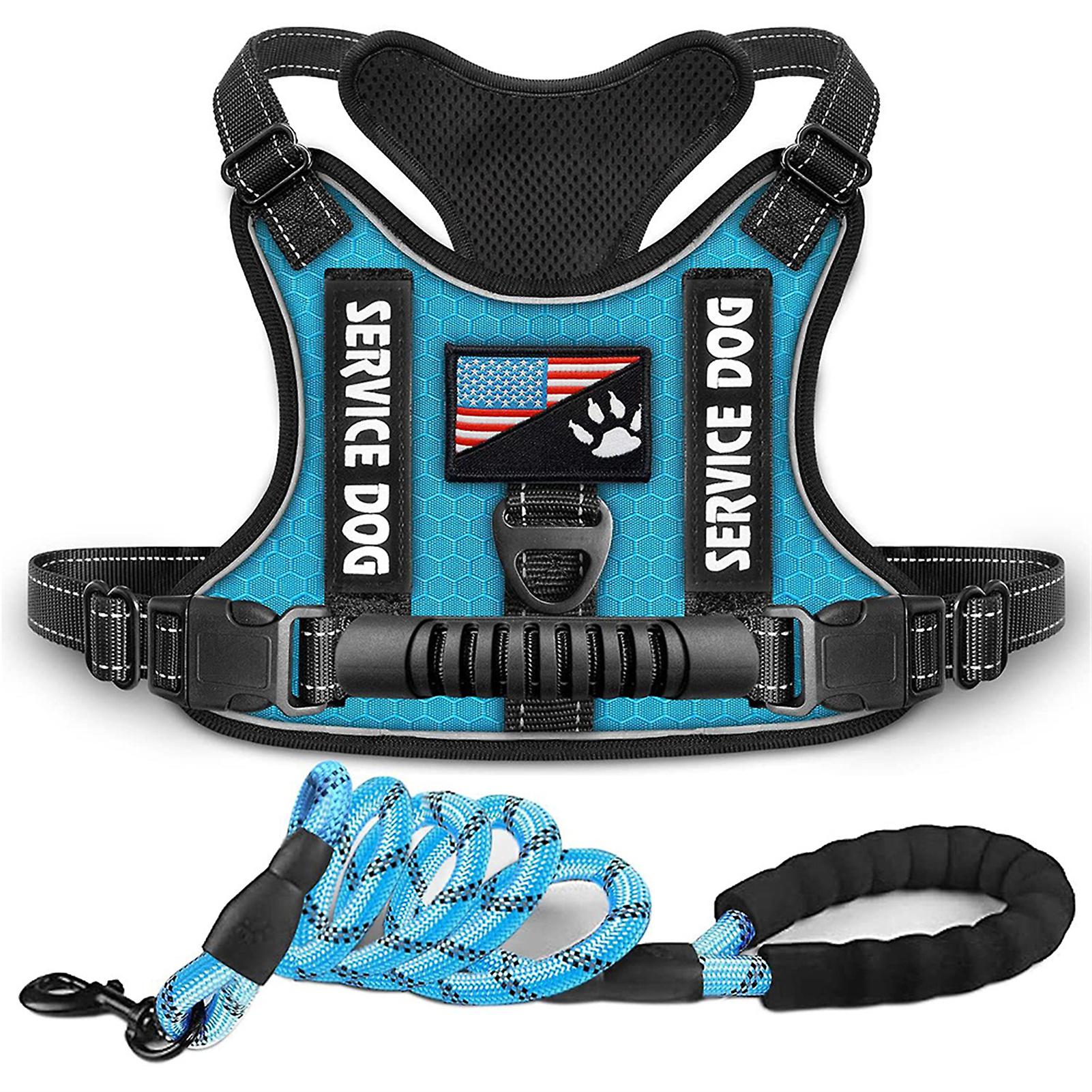 Shock Absorbing Dog Harness with Reflective Leash Comfortable Dog Chest Strap