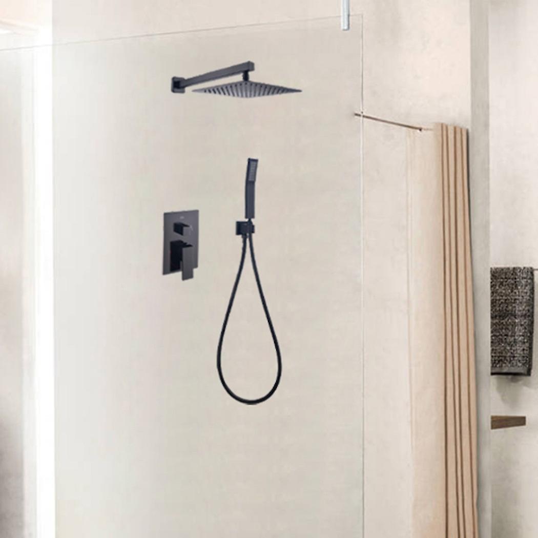 Black Square Shower Outlet Elbow Connector Shower Handset Holder Bracket BRASS