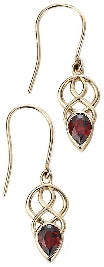 Elements Gold Celtic Style Garnet Earrings - Gold/Burgundy