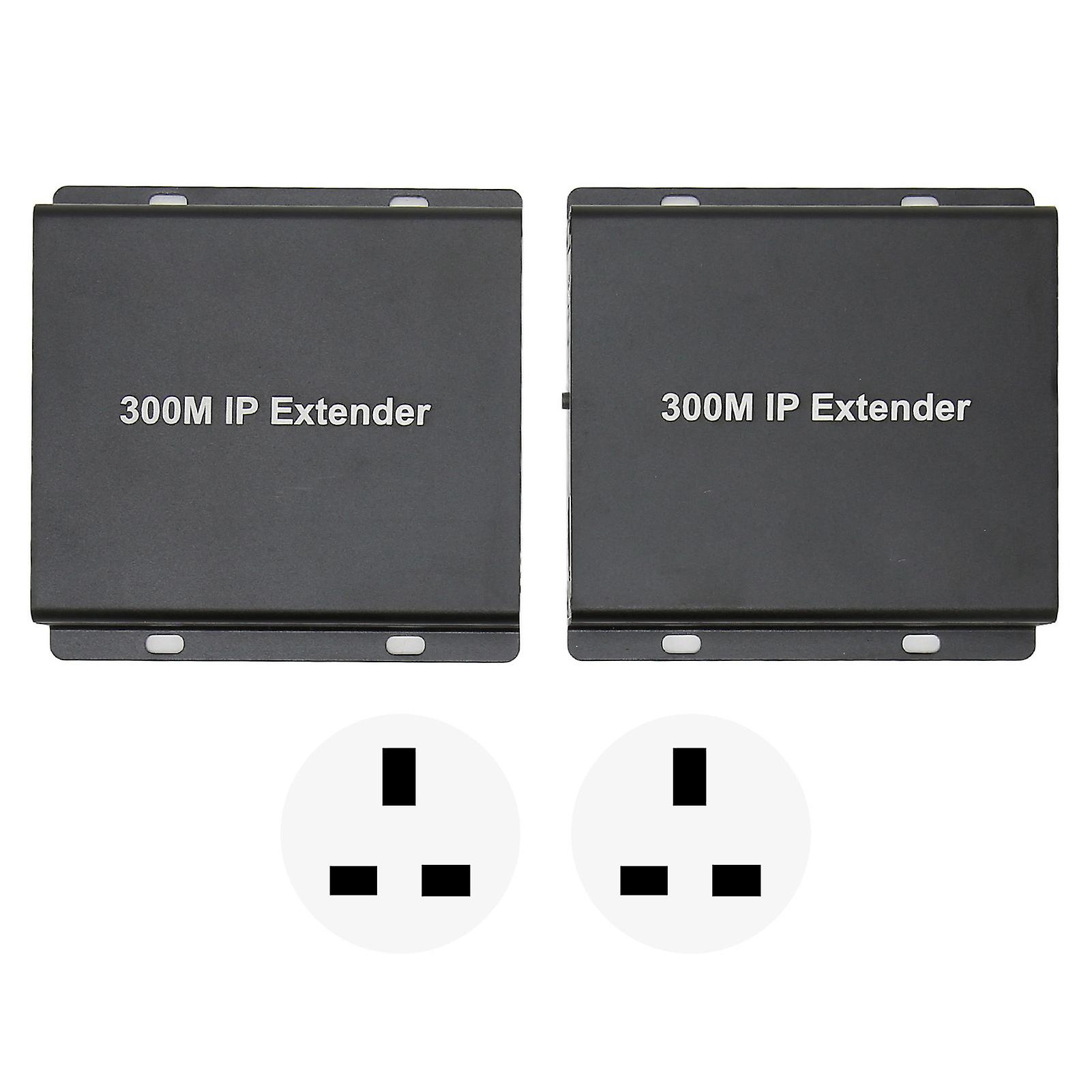300M IP Extender HD 1080P HD Multimedia Interface Over CAT5e/6/7 Direct 1 to 1 Extender IP Transmitter Receiver 100‑240V