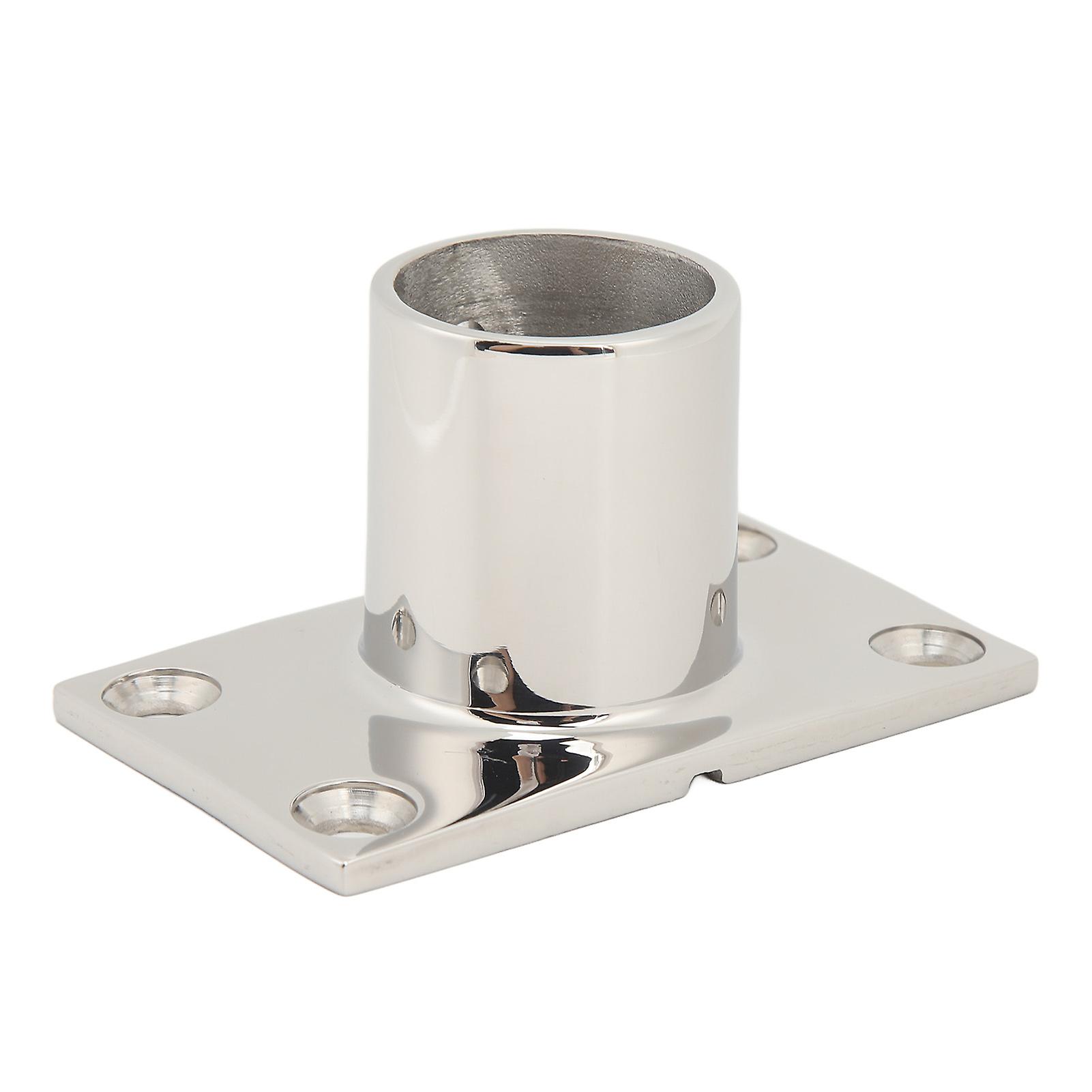 Boat Handrail Fitting Rectangular Base Silver Rugged Rustproof Boat Deck Handrail Rectangular Base for Boat Marine Yacht 90°30MM/1.2in