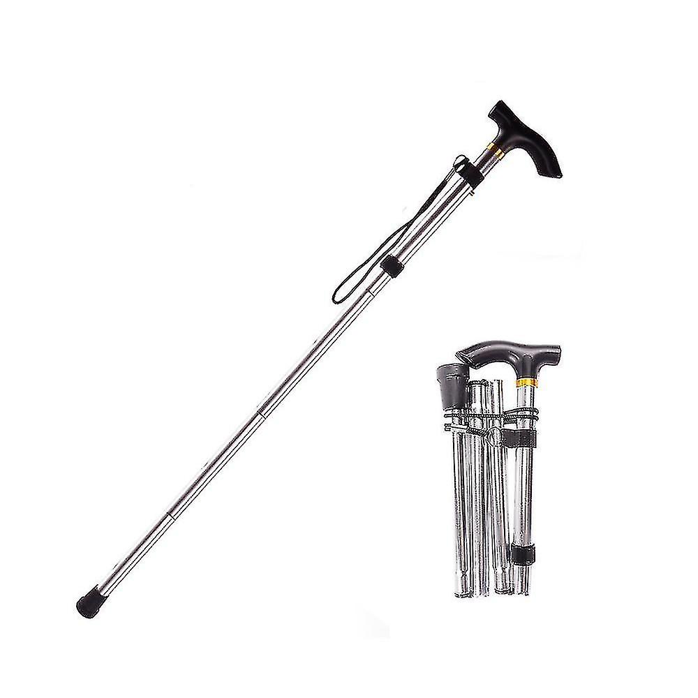 Dewenwils Folding Cane, Adjustable Mobile Auxiliary Non-slip Canesilver White