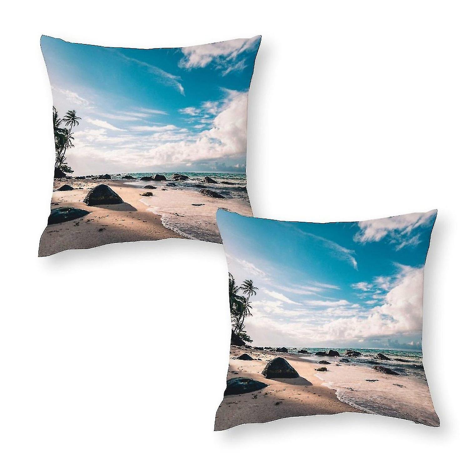 seaside print pillowcase