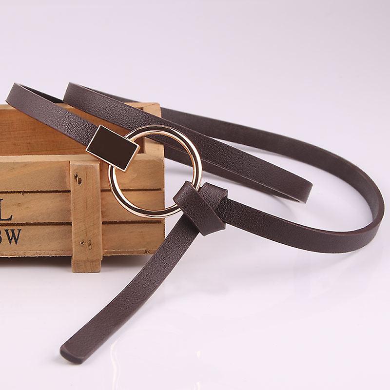 Women Belts Thin Belt With Dress Sweater Decorative Knotted Small Belt All-match Women's Round Buckle Belt