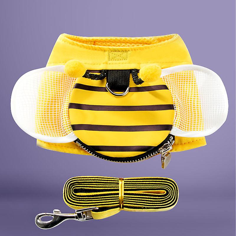 Cat Pulling Rope Vest Bee Cat Rope Strap Cat Walking Anti Breaking Loose Adjustable Outing Pet Leashing Device