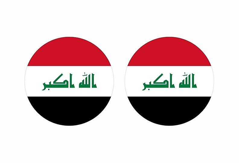 2x stick sticker round cocarde flag irak iraq