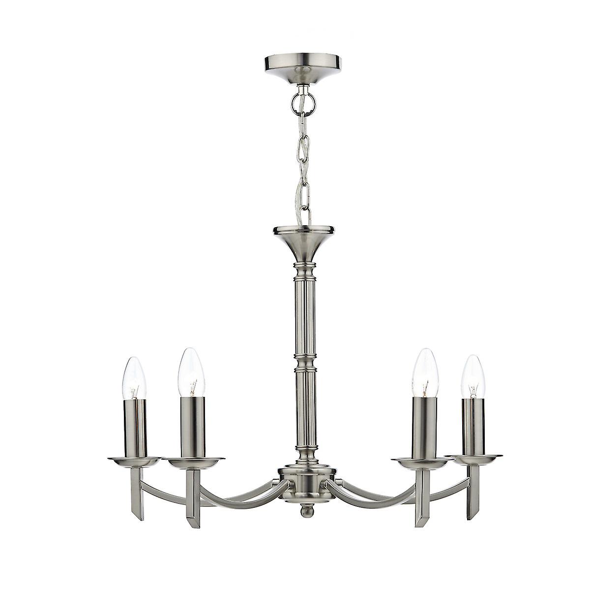 DAR AMBASSADOR Dual Mount Pendant Light Satin Chrome, 5x E14