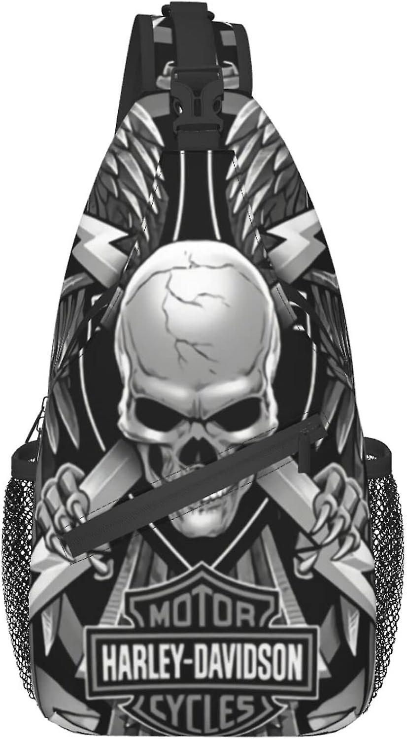AU1883ハーレーダビッドソンメンズスリングチェストバッグ、ショルダークロスボディバッグ盗難防止バッグカバーパックリュックサックサイクリングハイキング旅行男性用ウォム