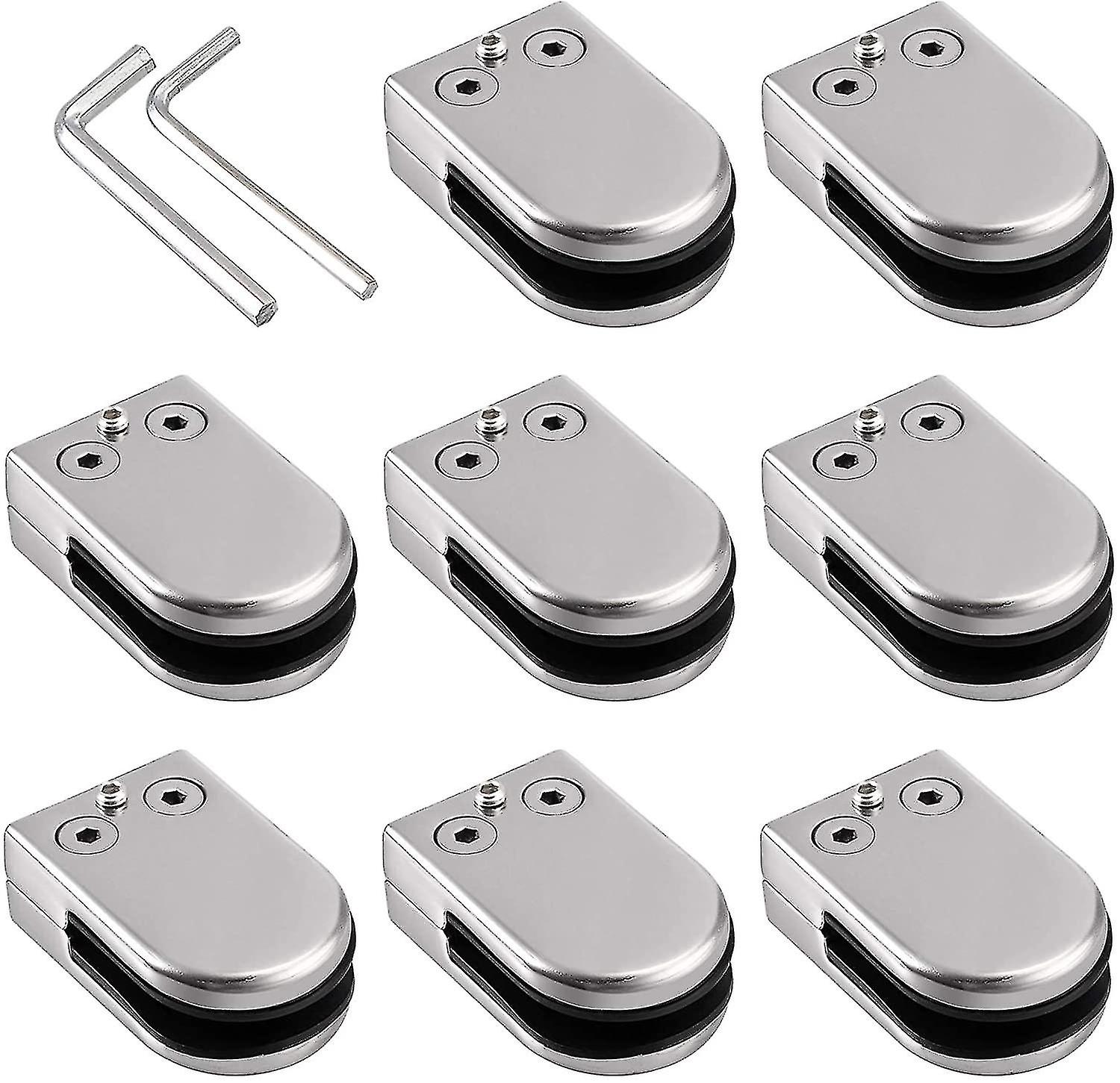 8 قطع الزجاج المشابك 10-12mm الزجاج بين قوسين الفولاذ المقاوم للصدأ الزجاج المشبك قابل للتعديل للدرابزين درج درابزين على نحو سلس