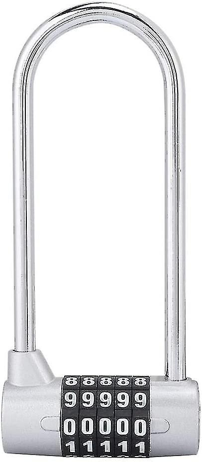U-vormige beveiligingscode combinatie zinklegering hangslot U-vormige combinatie hangslot (zilver)
