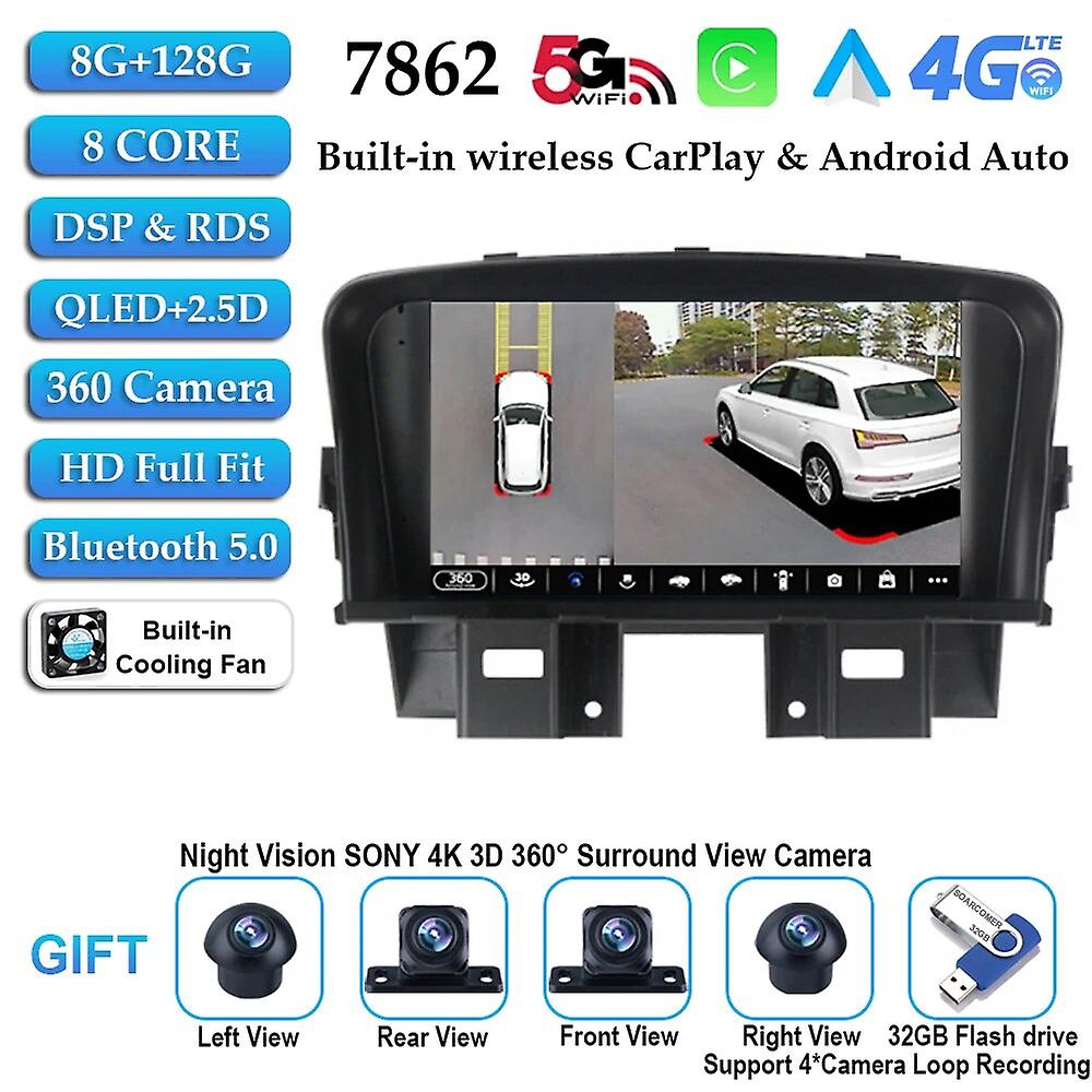7 Inch Android13 Car For Chevrolet Cruze 2008-2014 Car Radio Video Player Multimedia Gps Navigation Built-in Carplay+auto Bt Rds