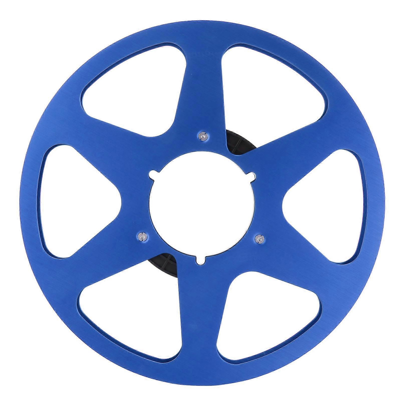 1/4 10.5 Inch Empty Tape Reel 6 Hole Aluminum Alloy Universal Opening Machine Part Sound Tape Takeup Reel Blue