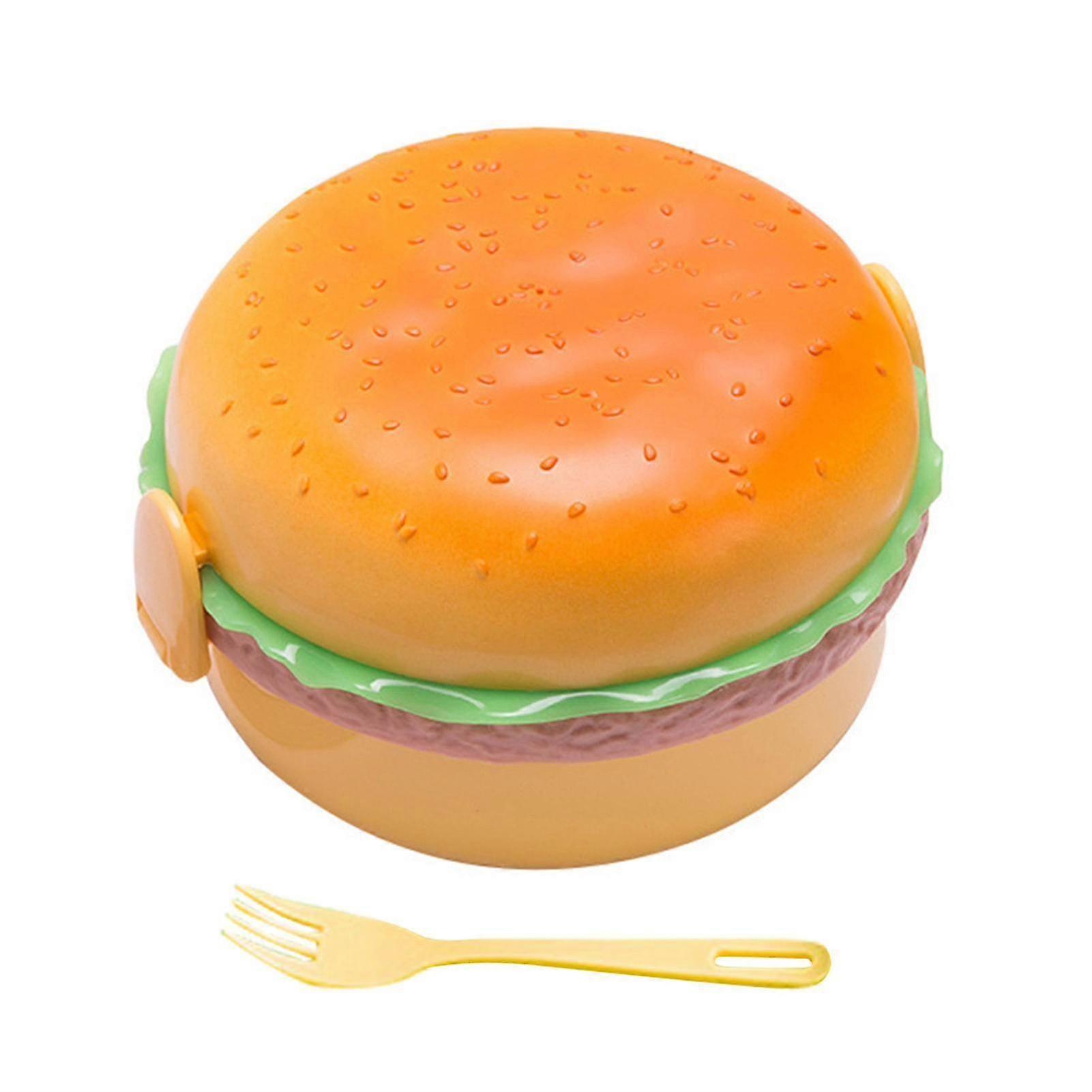Boîte à lunch portable Creative Hamburger Bento Box avec vaisselle pour le bureau de l’école
