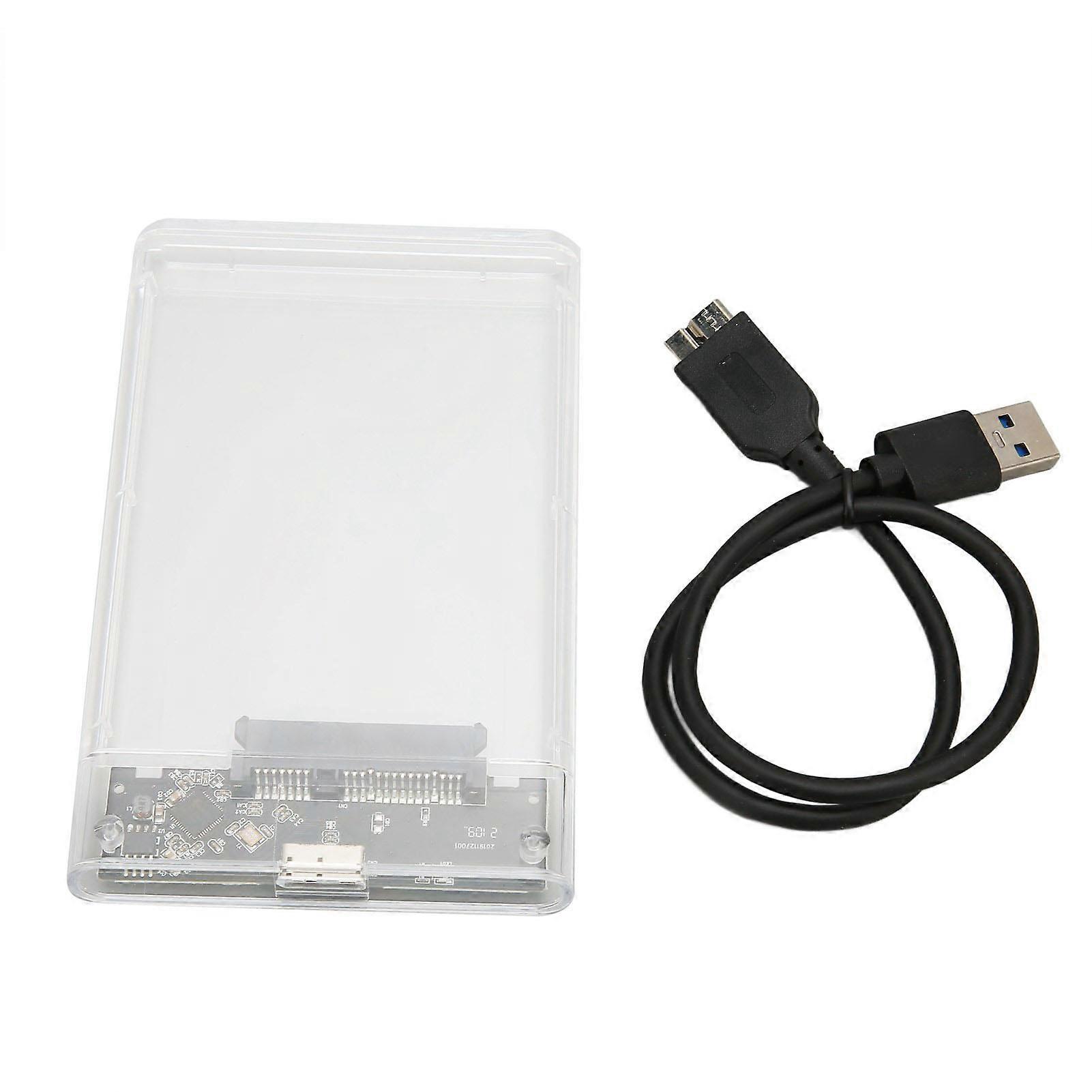 2.5in Transparent HDD Enclosure Portable Plug and Play 2.5in SATA Serial USB3.0 5Gbps Transparent Mobile HHD SSD Case U25TY3.0