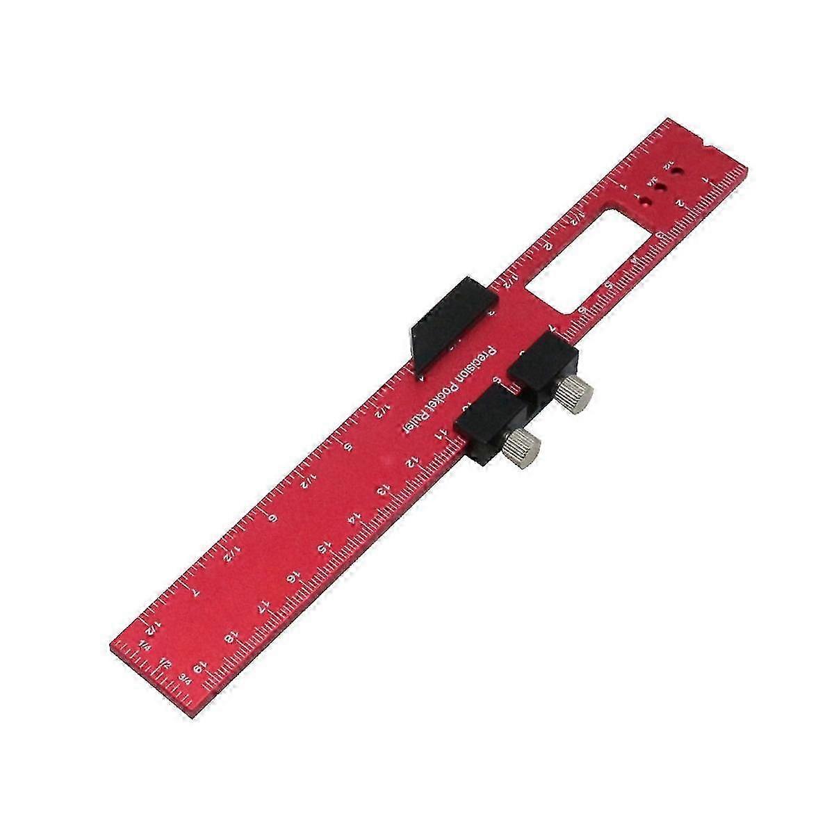 Adjustable Sliding Ruler Woodworking Ruler - 11.8, 7.8, 6.29 Inch Slide Stop Marking Ruler Wood Wor