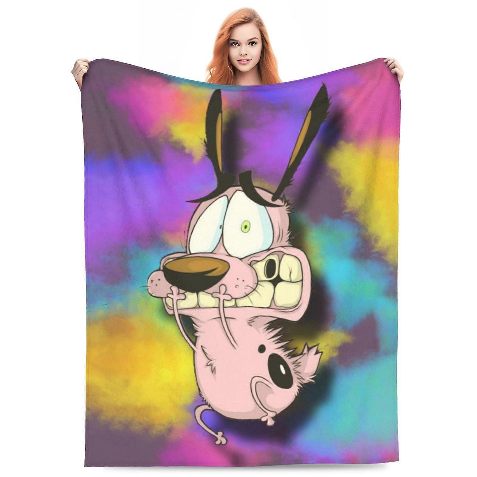 Courage The Cowardly Dog Blankets Lightweight Throw Blanket Soft Fleece Blanket Birthday Sofa Bedding Blanket For All Se-SYS9217