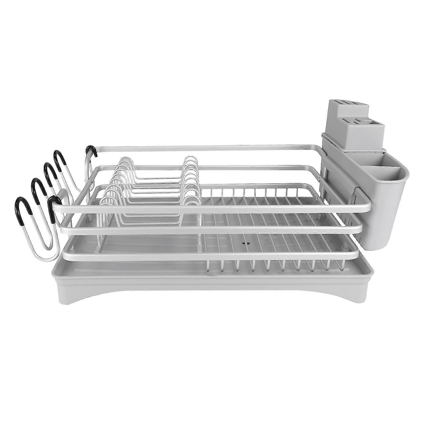 Dish Drying Rack, Rustproof Dish Rack And Drainboard Set, Dish Drainer With Adjustable Swivel Spout