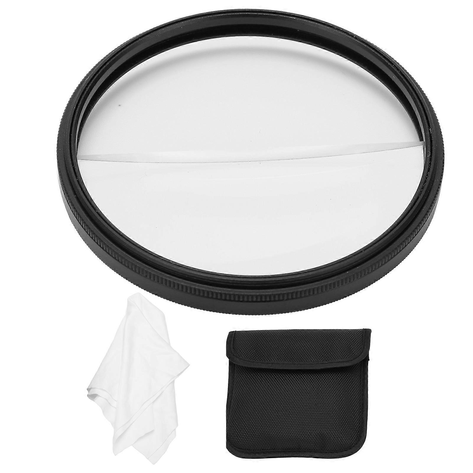 77mm Split Diopter Filter Optical Glass Prism Foreground Blur Filter for Camera Photography